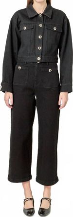 English Factory Heart Button Stretch Culotte Pants In Black