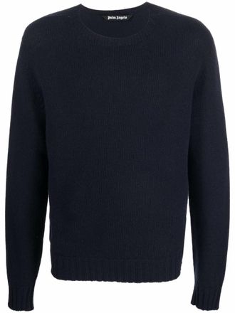 Palm Angels Navy Blue Knitted Sweater