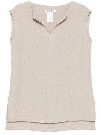 Max Mara Beige Colimbo Sleeveless Top