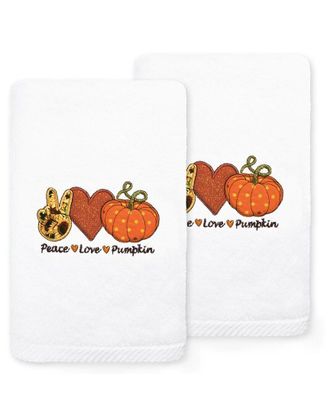 Linum Home Textiles Peace_Love_Pumpkin Turkish Cotton Hand Towel