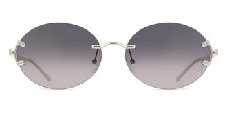 SmartBuy Collection Oval Rimless Metal Mens Prescription Sunglasses Gunmetal Size 57 - SmartBuy Collection