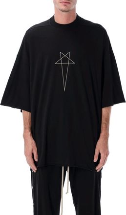 Rick Owens Black Round Neck Graphic Print T-Shirt