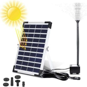 OEM Fuente Solar Exterior De 5 W, Bomba Solar Para Estanques, Bomba De Agua Solar Para Fuentes, Bebederos Para P&aacute;jaros, Estanques, Piscinas, 3 Boquillas, 