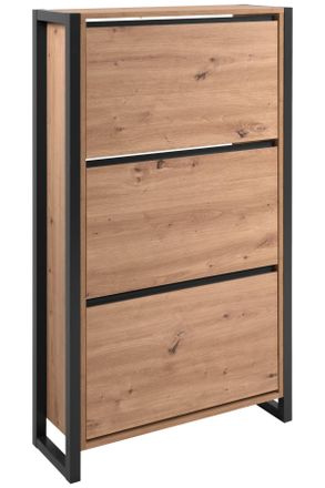 Livetastic Schuhkipper, Anthrazit, Eiche Artisan, Holzwerkstoff, 70x125x25 cm, Kleinm&ouml;bel