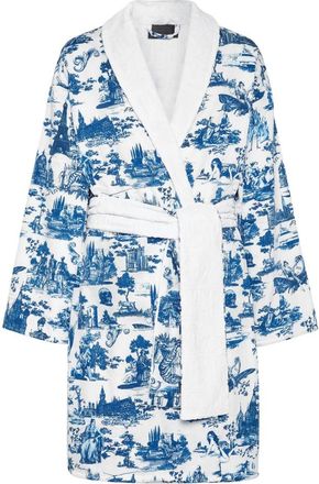 Philipp Plein Badjas En Plein Air - unisex - Badjassen - Blauw - S/M - Katoen - Nachtkleding