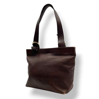 Coach Brown Leather Shoulder Bag Tote Bag (Pre-Owned)