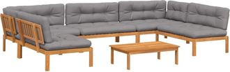 vidaXL Set De Sof&aacute;s De Palets De Jard&iacute;n Y Cojines 6 Pzas Madera Acacia Vidaxl