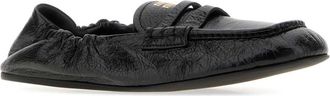 Miu Miu Womens Black Leather Loafers Nero Mocassini