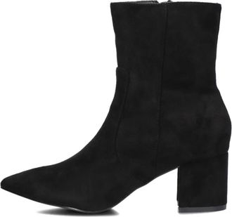 Omoda Elegante Zwarte Enkellaarzen 0591-2 - Dames - Laarzen met Hak - Zwart - 39 EU - Leer - Schoenen