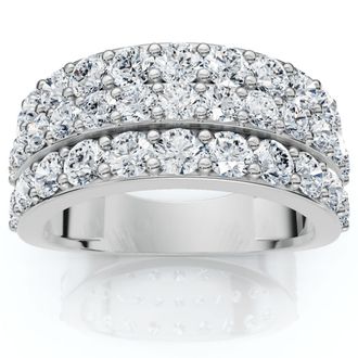 Pompeii3 1 3/4Ct Diamond 8mm Wide Chelsea Wedding Ring Anniversary Band Gold Lab Grown
