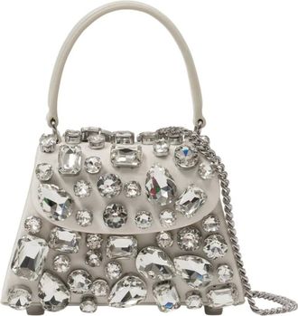 Self Portrait Handbags, female, Beige, Size: ONE SIZE Crystal Mini Bag