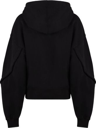 MUGLER Womens Oversize Cotton Hoodie - Black - Size Small