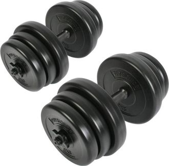 Trade Shop Set De Mancuernas Modulares Con Barra Fitness Gym Curl Perfecto -kg. 30