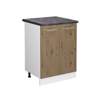 Vicco Mueble Bajo De Cocina R-line, Roble Artesanal, 60 Cm, Et Antracita