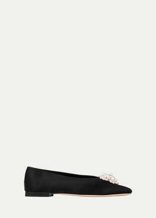 Jimmy Choo London Ines Pearly Satin Ballerina Flats