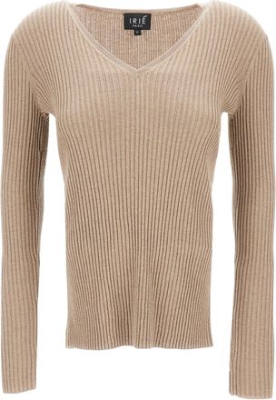 Iri&eacute; Classic Knit Sweater In Soft Beige