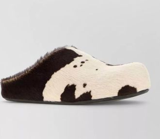 Marni calf hair printed slippers