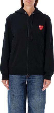 Comme Des Garçons Black Logo Front Zipper Sweatshirt