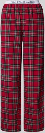 Polo Ralph Lauren Wide Fit Pyjama-Hose mit Zierknopf Modell Cozy in Rot, Größe XXL
