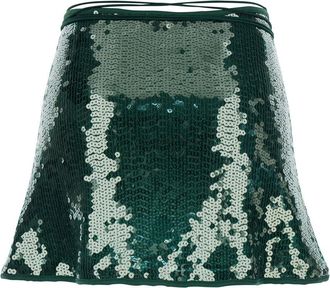 Os&eacute;ree Womens Skirt Marylin Green Tech Fabric
