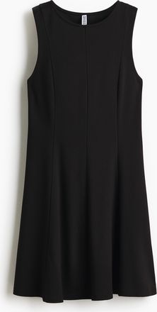 H&M Ausgestelltes Kleid aus Ponte-di-Roma - Schwarz