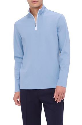 Bugatchi Quarter Zip Performance Pullover in Air Blue at Nordstrom, Size Xx-Large