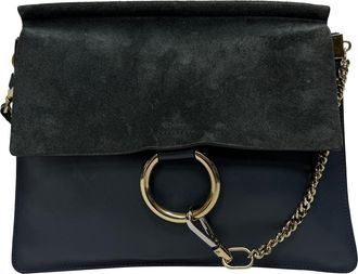 Chlo&eacute; Pre-owned Womens Chlo&eacute; Medium Faye Shoulder Bag in Navy Blue Leather - One Size