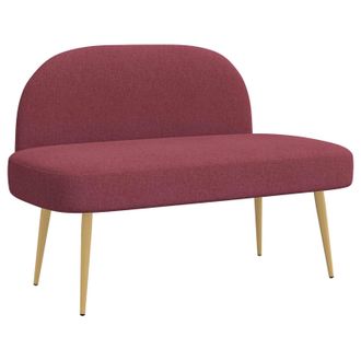 vidaXL Banco Tapizado Con Respaldo Rojo Vino Tinto 110 X 60 X 76 Cm Vidaxl