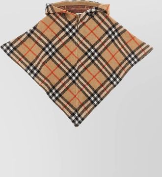Burberry checked hooded wool cape