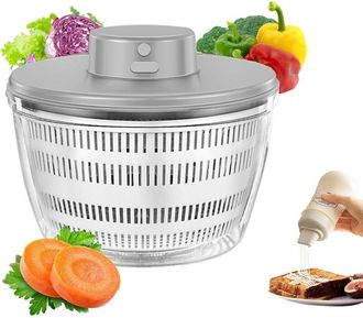 Gabrielle Centrifuga per insalata elettrica, grande cestello per insalata elettrico da 4 litri con coperchio e insalatiera, centrifuga per insalata automatica