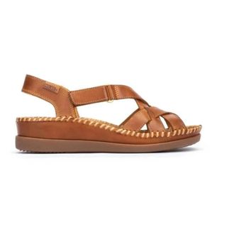 Pikolinos Lichtgewicht Cadaques Sandaal - Dames - Sandalen - Bruin - 35 EU - Leer - Schoenen