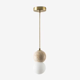 Sklum Sklum - L&aacute;mpara De Techo En Travertino Con Bola De Cristal Davise
