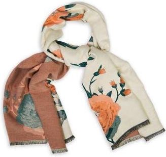 Saachi Orange Bloom Reversible Print Scarf in Ivory Multi at Nordstrom Rack