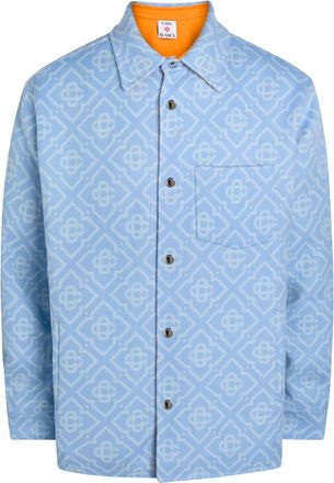 Casablanca Casablanca Logo-monogrammed Wool Overshirt - Blue - XL