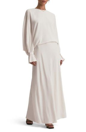 Favorite Daughter Making Me Blush Long Sleeve Maxi Dress in Ivory at Nordstrom, Size X-Small