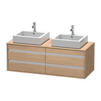 Duravit Mueble Bajo Encimera Duravit Ketho 6657, 4 Cajones, 1400mm, Para 2 Lavabos De Sobremesa, A Ambos Lados, Color (frente/cuerpo): Decoraci&oacute;n Roble Europe