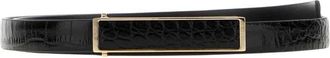 Tom Ford Gegrond Zacht Geprint Croco Riem - Dames - Accessoires - Zwart - Maat: 80 CM Leer