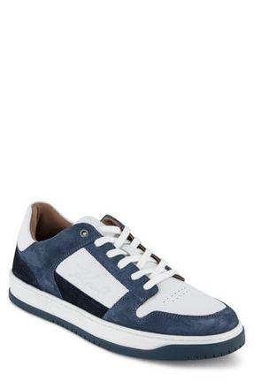 Karl Lagerfeld Roland Leather & Suede Low Top Sneaker in Blue at Nordstrom Rack, Size 11.5