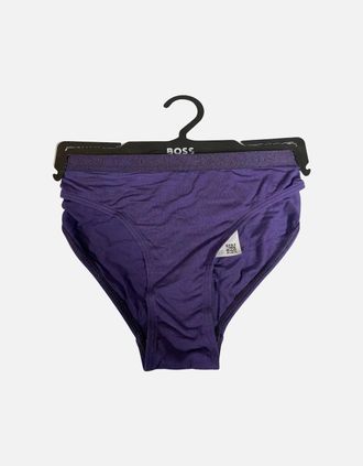 HUGO BOSS Womens CI Logo Waistband Brief, Dark Purple - Size: 10