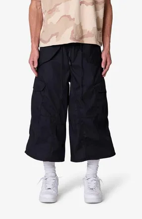 mnml Baggy Fit Extralong Black Cargo Shorts at Nordstrom, Size Xx-Large