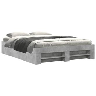 Berkfield Home Bed Frame without Mattress Concrete Grey 160x200cm Engineered Wood | Size: 160x200 cm