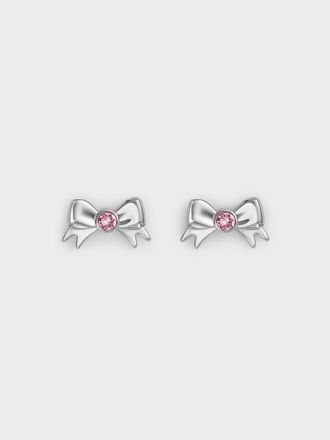 Charles & Keith Paige Crystal-Bow Stud Earrings