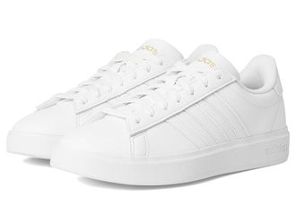 adidas Grand Court 2.0 Womens Shoes White/White/Gold Metallic : 6.5 B - Medium, Leather