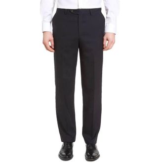 Berle Worsted Wool Tropical Trouser In Navy