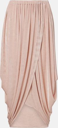 Xu Zhi Asymmetric draped midi skirt