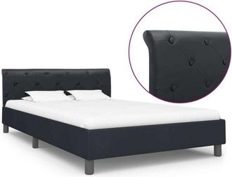 vidaXL Estructura De Cama De Cuero Sint&eacute;tico Negro 120x200 Cm Vidaxl