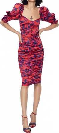 For Love & Lemons Womens The Monet Midi Dress In Red With Purple