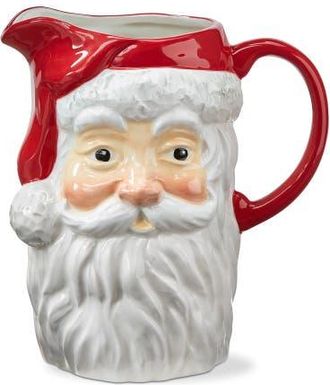 Tag Vintage Santa Ceramic Beverage Pitcher Christmas Server in Red at Nordstrom