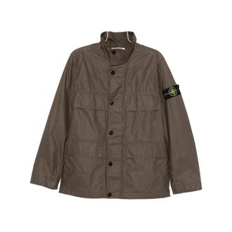 Stone Island Light Jackets, male, Brown, Size: M Outerwear Stone Island