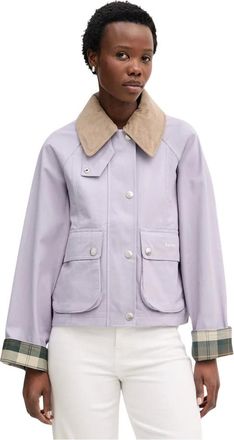 Barbour Jassen, Dames, Paars, L, Katoen, Cropped Beadnell Casual Jas